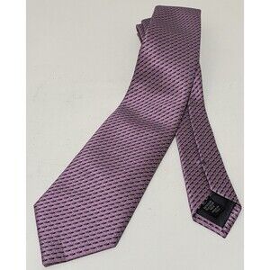 Ermenegildo Zegna 100% Silk Pink Geometric Mens Tie